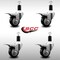 Service Caster 3'' SS Black Poly Swivel 1-3/8'' Expanding Stem Caster Set Total Lock Brake, 4PK SCC-SSEXTTL20S314-PPUB-BLK-138-4 - alternate 4